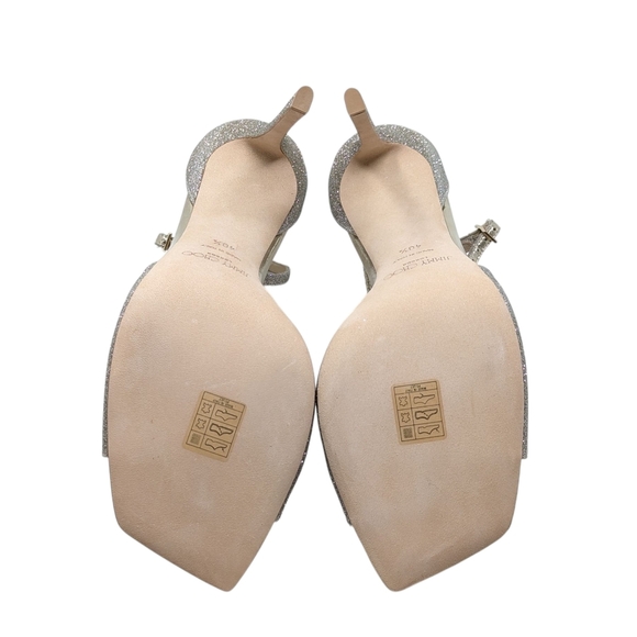 NIB Jimmy Choo Azia Platinum Ice Dusty Glitter Dress Sandal Size EU 40.5 - Picture 5 of 12